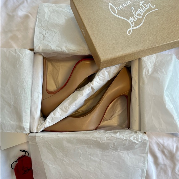 👠Christian Louboutin Kate Nappa 100 Leather Heels Authentic ICONIC Red Bottoms - Picture 2 of 14